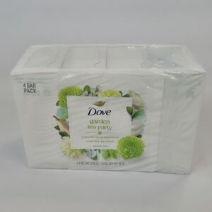 Dove Garden Tea Party Bar Soap - English Pear Blossom, 15oz 4 Bars NEW